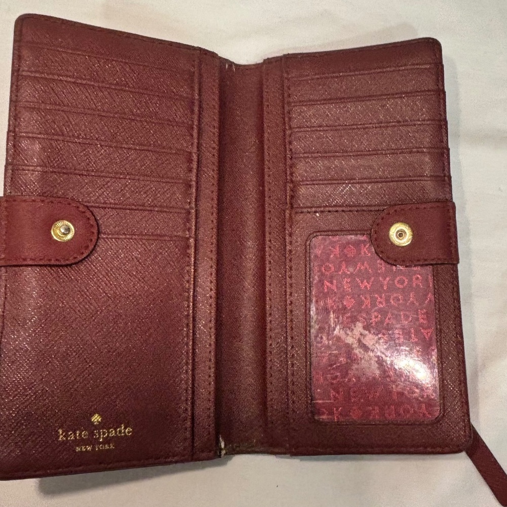 Kate Spade Burgundy Double Wallet